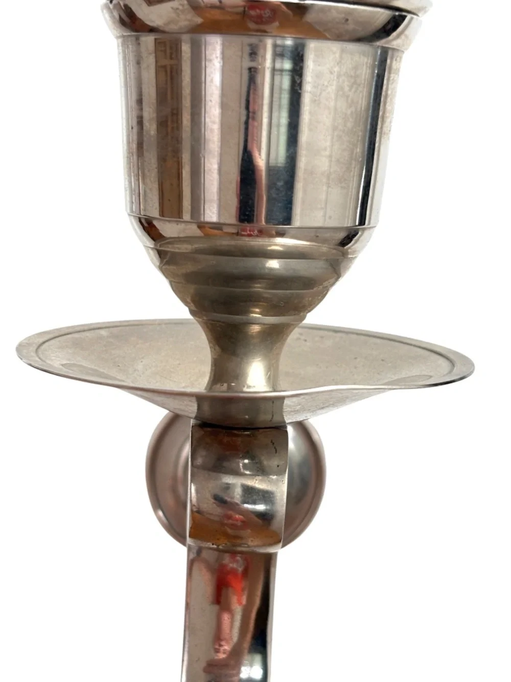 vintage silver tone candle wall sconce India scroll design metal sculptural
